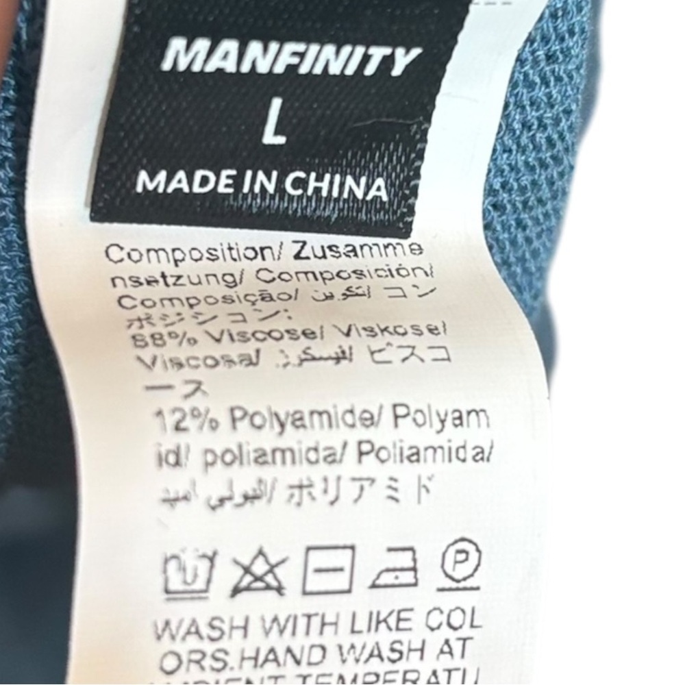 Manfinity Large Blue Casual Button Down Shirt Rel… - image 5